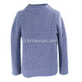 Pullover a trecce lavorato a maglia da ragazzo con collo alto